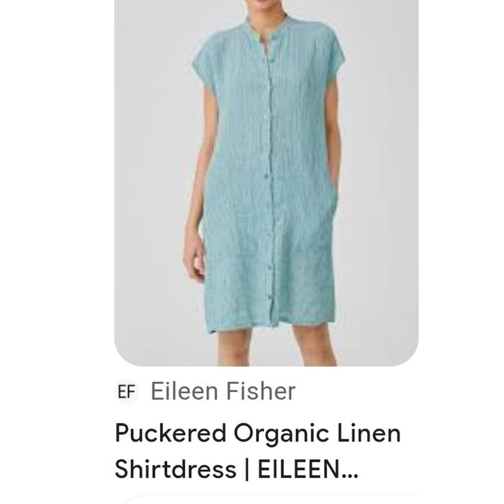 Eileen Fisher Puckered Organic Linen Tunic Women Dress Size XL